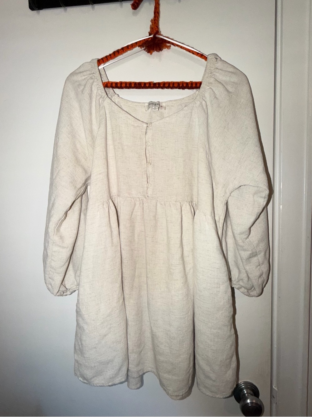Umgee Cream Long Sleeve Peasant Dress